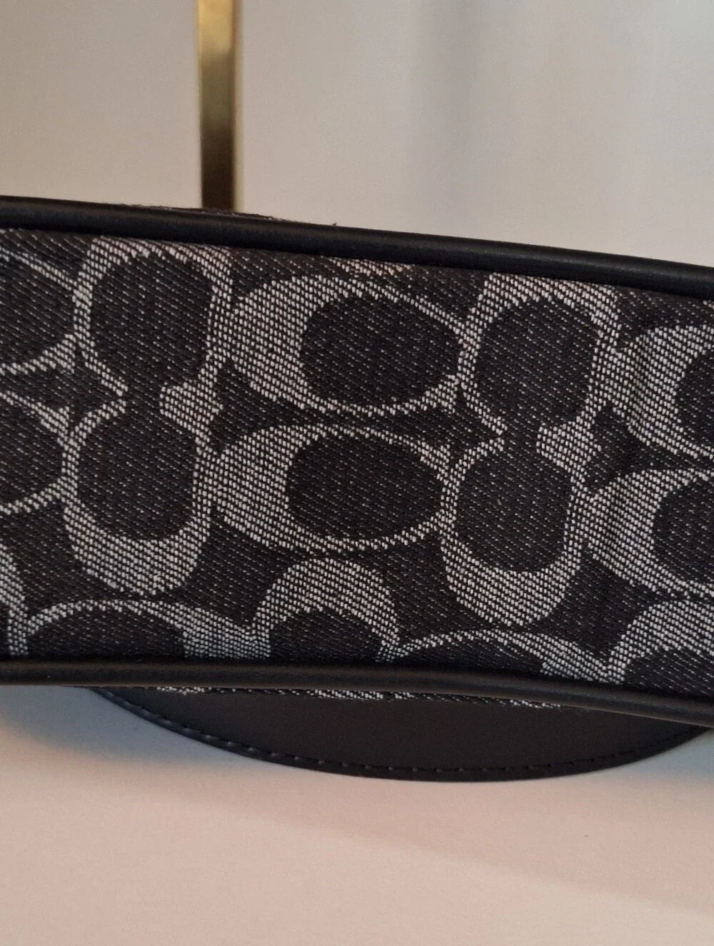 Coach Black and Gray Signature Jacquard Shoulder Bag